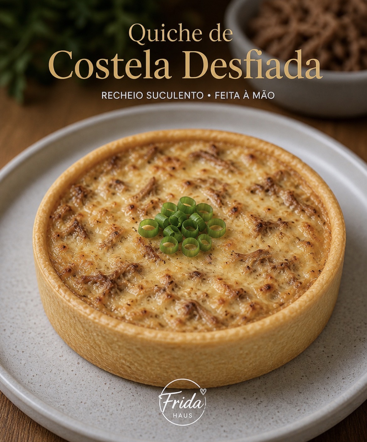 Quiche costela desfiada